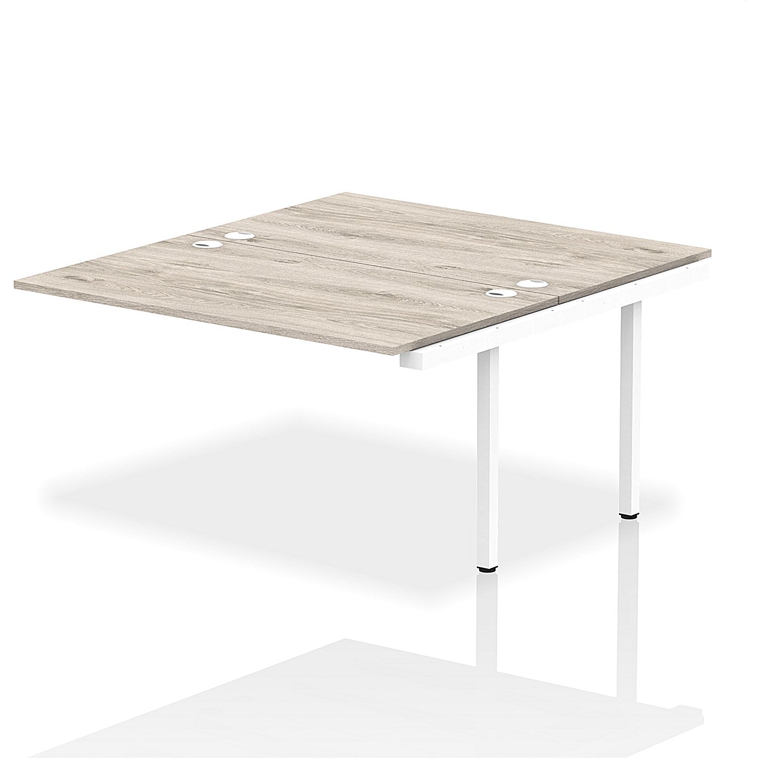 Impulse Bench B2B Ext Kit 1400 White Frame Office Bench Desk Grey Oak Easy2Order : IB00227