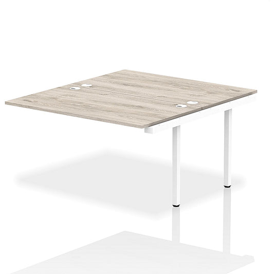 Impulse Bench B2B Ext Kit 1400 White Frame Office Bench Desk Grey Oak Easy2Order : IB00227