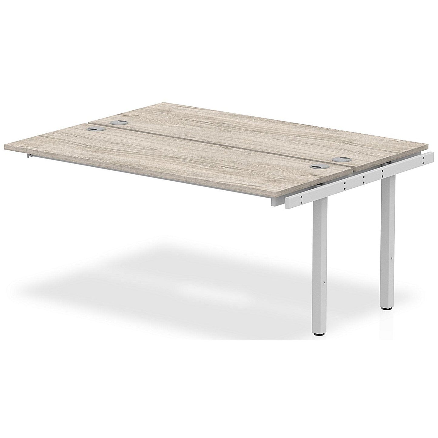 Impulse Bench B2B Ext Kit 1600 Silver Frame Office Bench Desk Grey Oak Easy2Order : IB00233