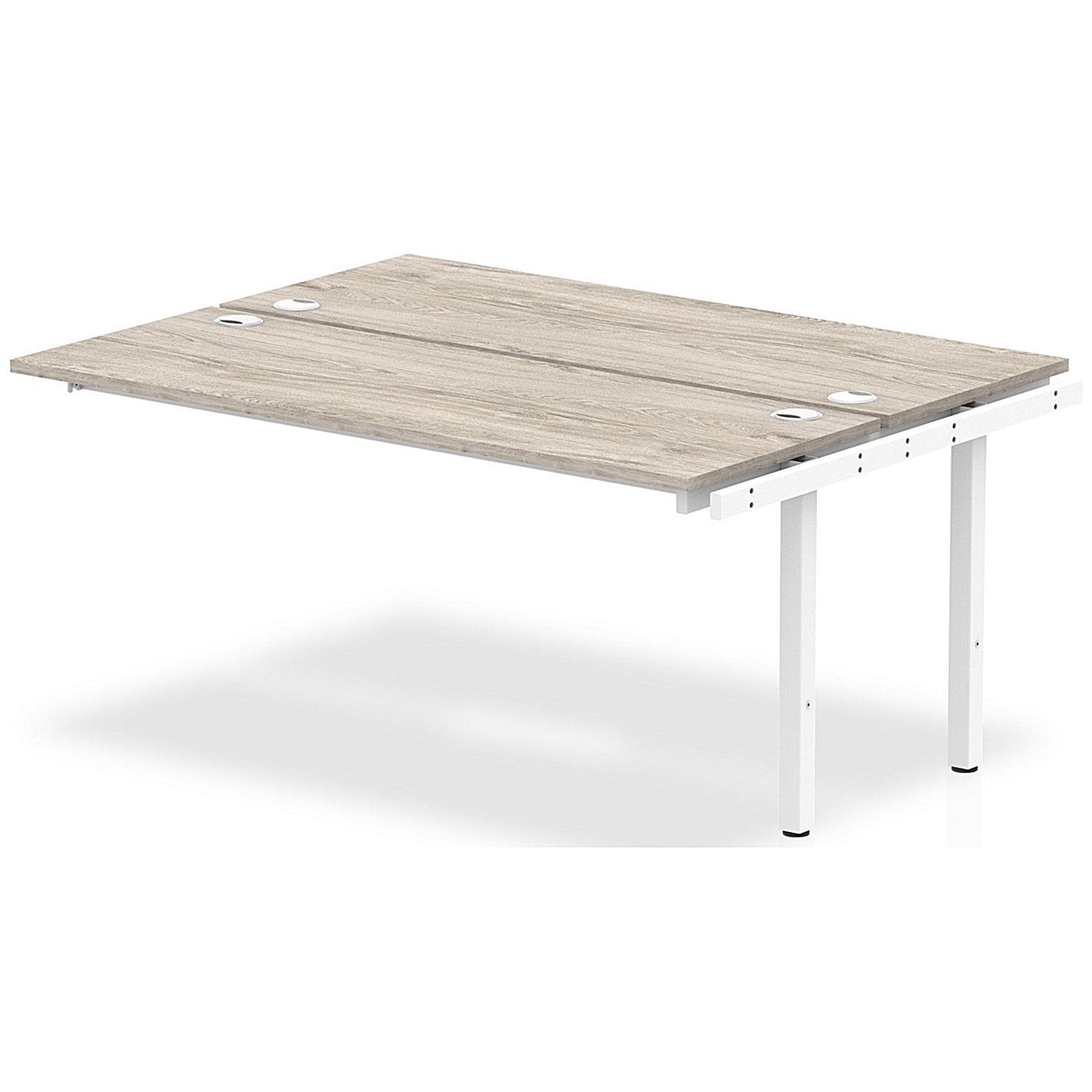 Impulse Bench B2B Ext Kit 1600 White Frame Office Bench Desk Grey Oak Easy2Order : IB00239