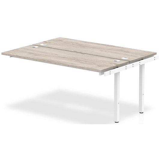 Impulse Bench B2B Ext Kit 1600 White Frame Office Bench Desk Grey Oak Easy2Order : IB00239