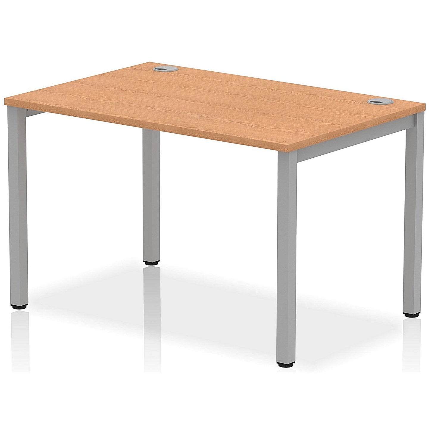 Impulse Bench Single Row 1200 Silver Frame Office Bench Desk Oak Easy2Order : IB00247