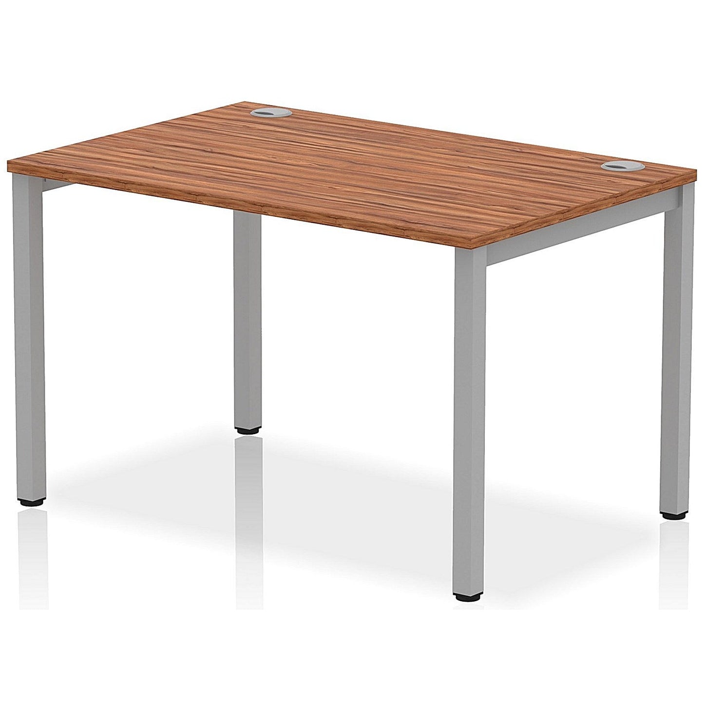 Impulse Bench Single Row 1200 Silver Frame Office Bench Desk Walnut Easy2Order : IB00248