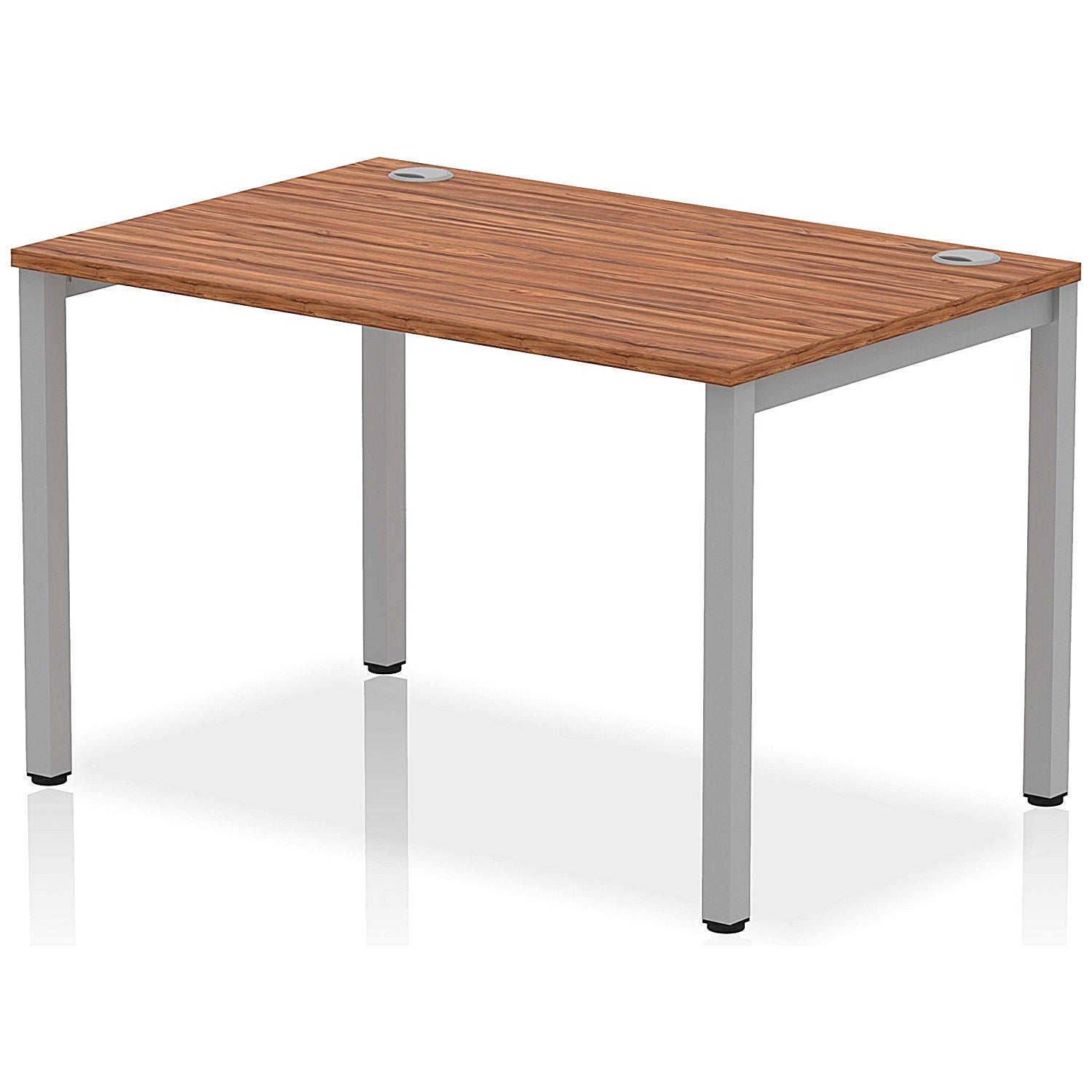 Impulse Bench Single Row 1200 Silver Frame Office Bench Desk Walnut Easy2Order : IB00248