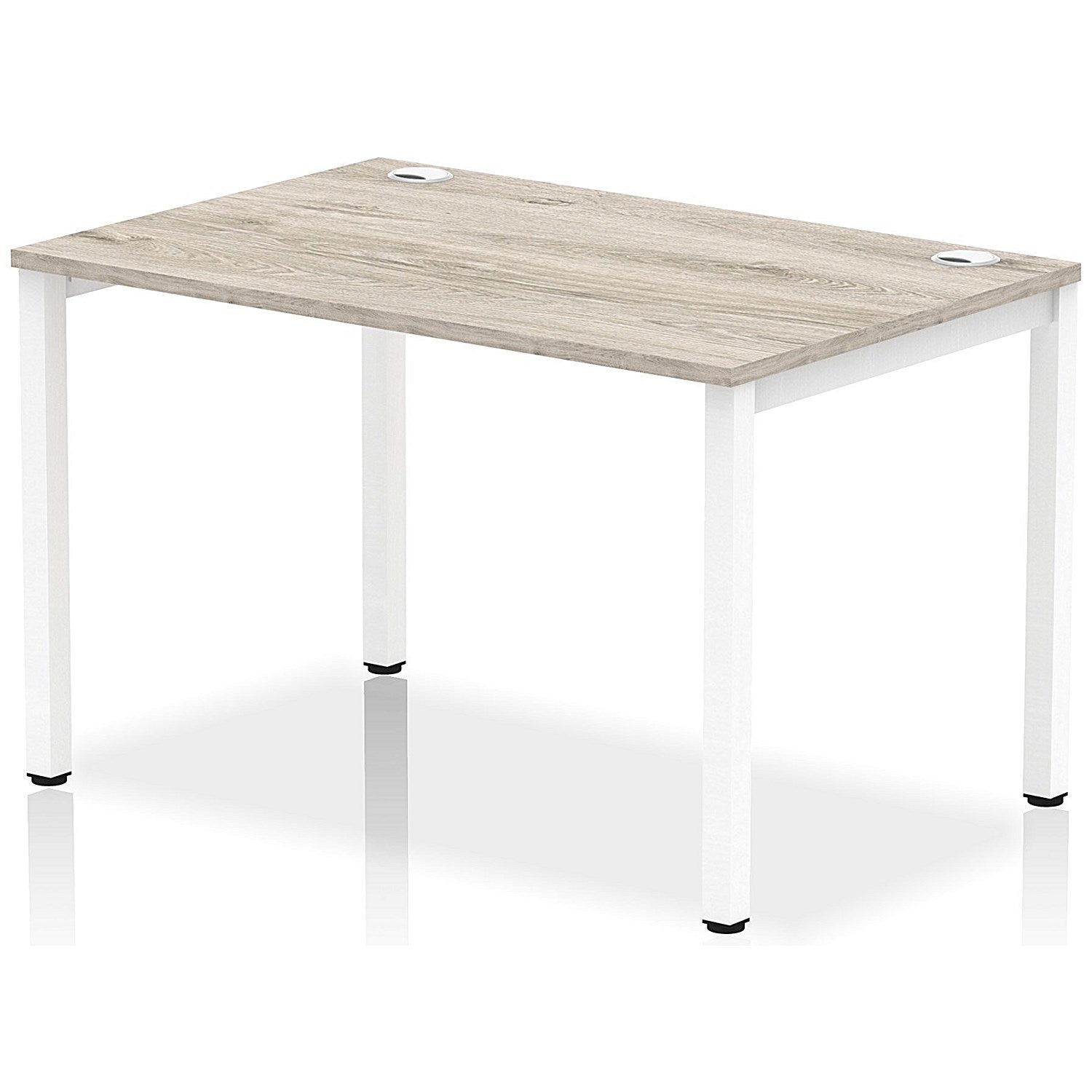 Impulse Bench Single Row 1200 White Frame Office Bench Desk Grey Oak Easy2Order : IB00251