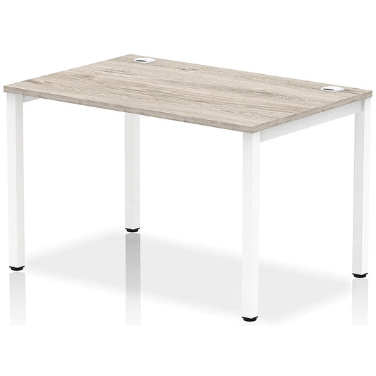 Impulse Bench Single Row 1200 White Frame Office Bench Desk Grey Oak Easy2Order : IB00251