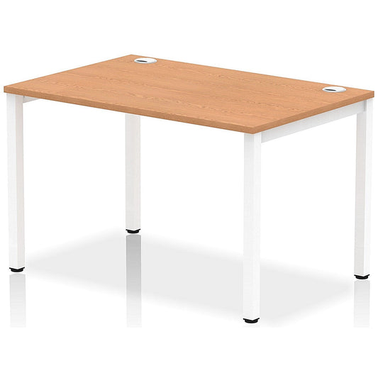 Impulse Bench Single Row 1200 White Frame Office Bench Desk Oak Easy2Order : IB00253