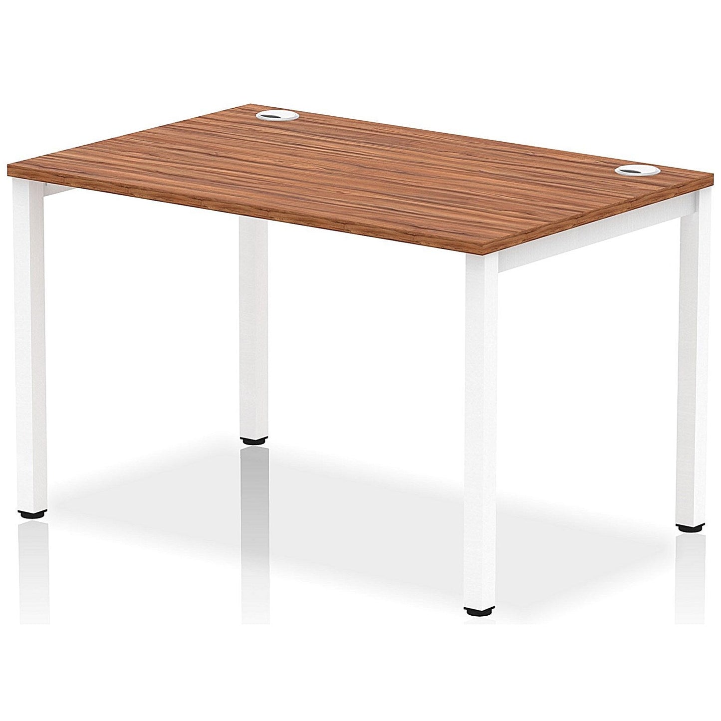 Impulse Bench Single Row 1200 White Frame Office Bench Desk Walnut Easy2Order : IB00254