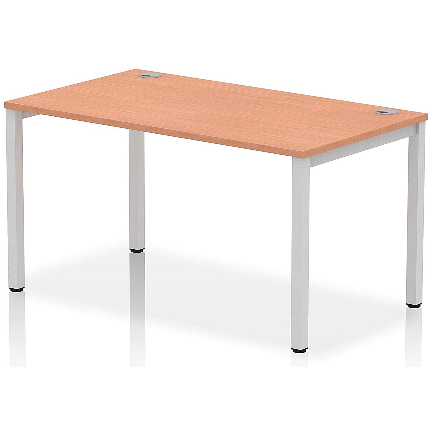 Impulse Bench Single Row 1400 Silver Frame Office Bench Desk Beech Easy2Order : IB00256