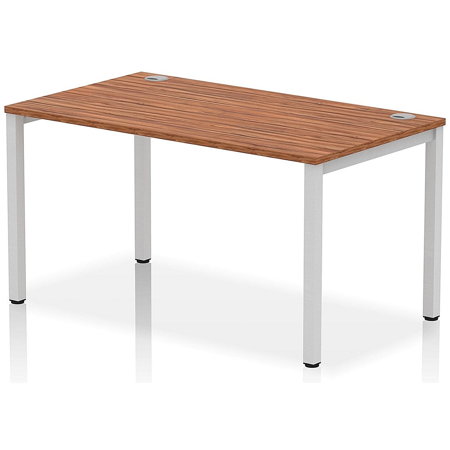 Impulse Bench Single Row 1400 Silver Frame Office Bench Desk Walnut Easy2Order : IB00260