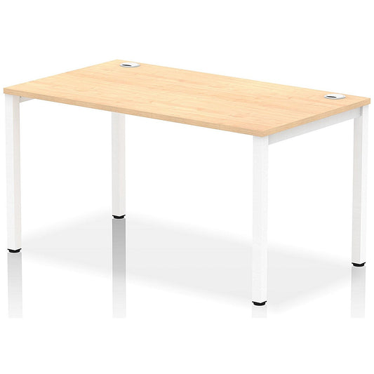 Impulse Bench Single Row 1400 White Frame Office Bench Desk Maple Easy2Order : IB00264