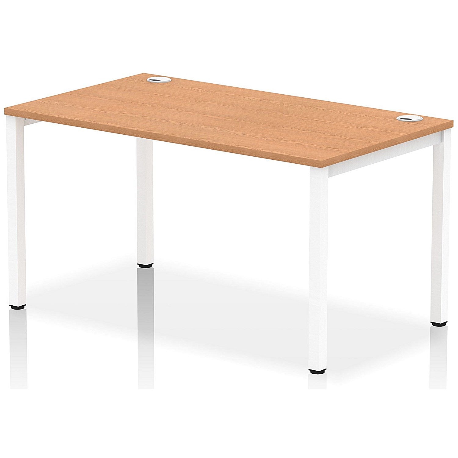 Impulse Bench Single Row 1400 White Frame Office Bench Desk Oak Easy2Order : IB00265