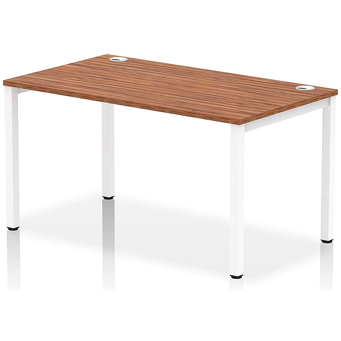 Impulse Bench Single Row 1400 White Frame Office Bench Desk Walnut Easy2Order : IB00266