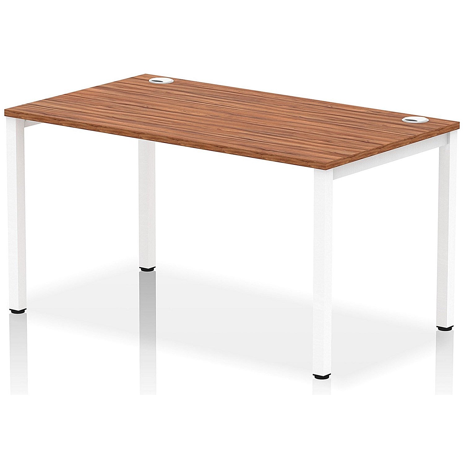Impulse Bench Single Row 1400 White Frame Office Bench Desk Walnut Easy2Order : IB00266