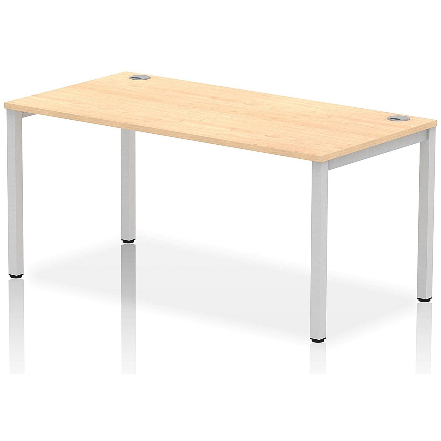Impulse Bench Single Row 1600 Silver Frame Office Bench Desk Maple Easy2Order : IB00270