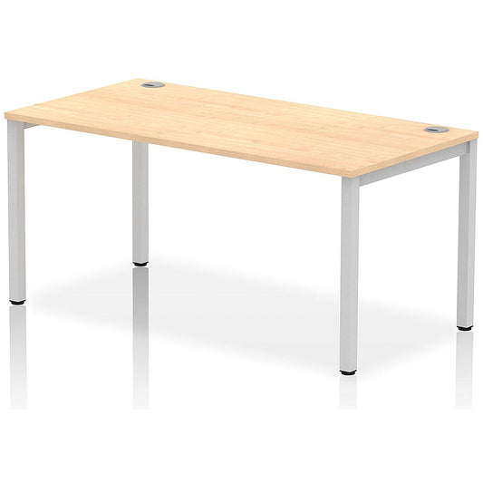 Impulse Bench Single Row 1600 Silver Frame Office Bench Desk Maple Easy2Order : IB00270