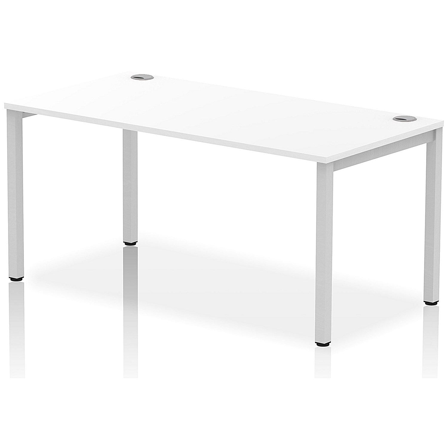 Impulse Bench Single Row 1600 Silver Frame Office Bench Desk White Easy2Order : IB00273