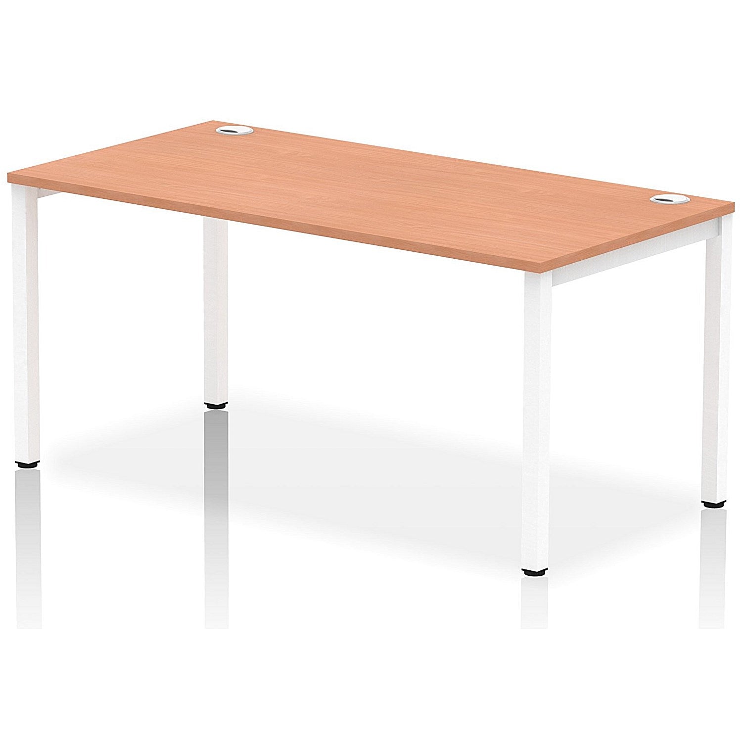 Impulse Bench Single Row 1600 White Frame Office Bench Desk Beech Easy2Order : IB00274