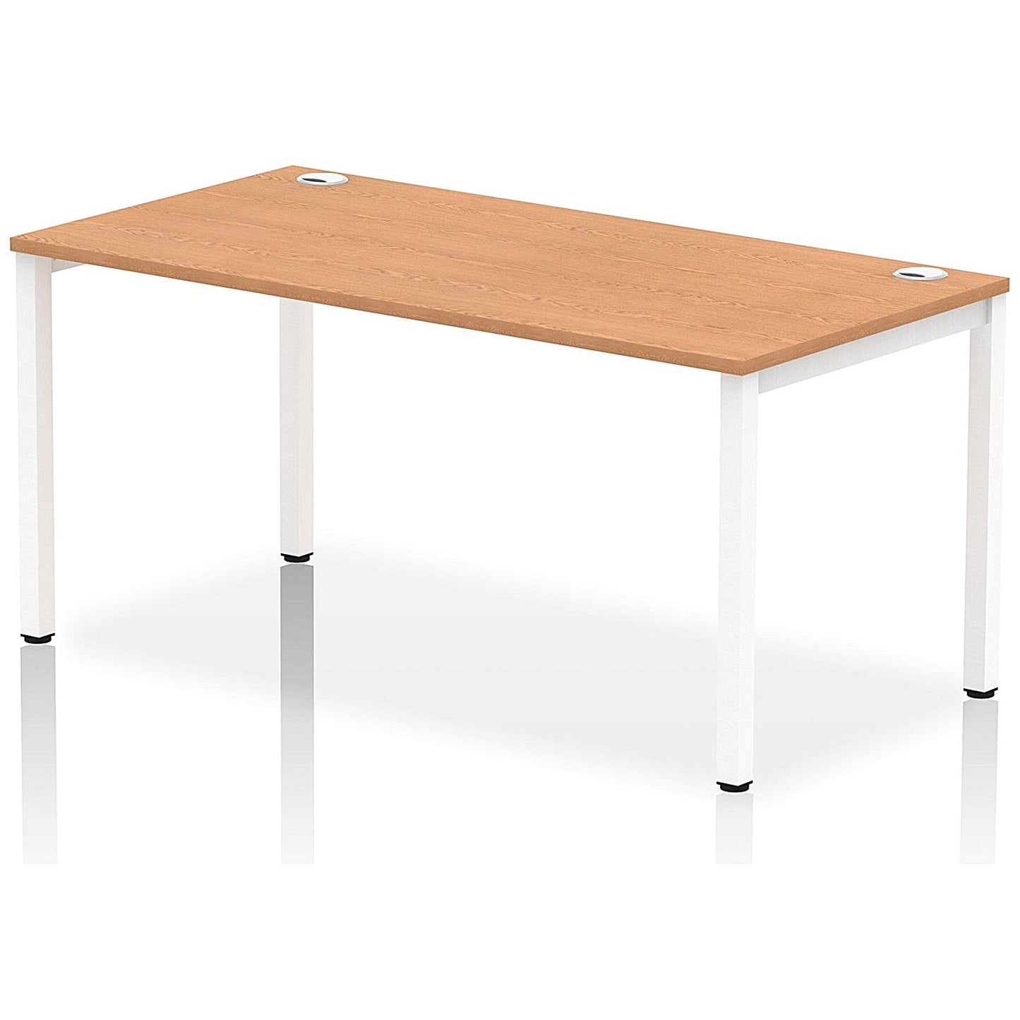 Impulse Bench Single Row 1600 White Frame Office Bench Desk Oak Easy2Order : IB00277