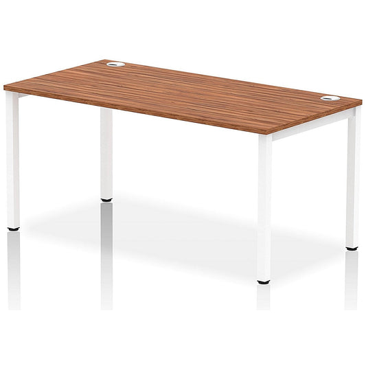 Impulse Bench Single Row 1600 White Frame Office Bench Desk Walnut Easy2Order : IB00278