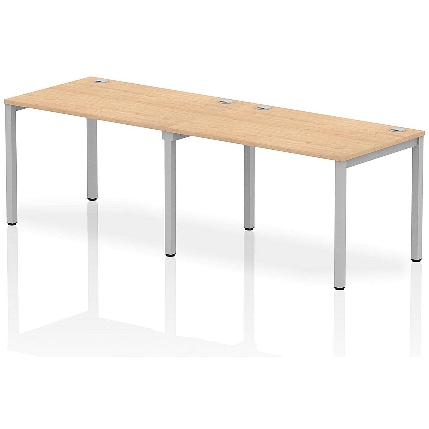 Impulse Bench Single Row 2 Person 1200 Silver Frame Office Bench Desk Maple Easy2Order : IB00282