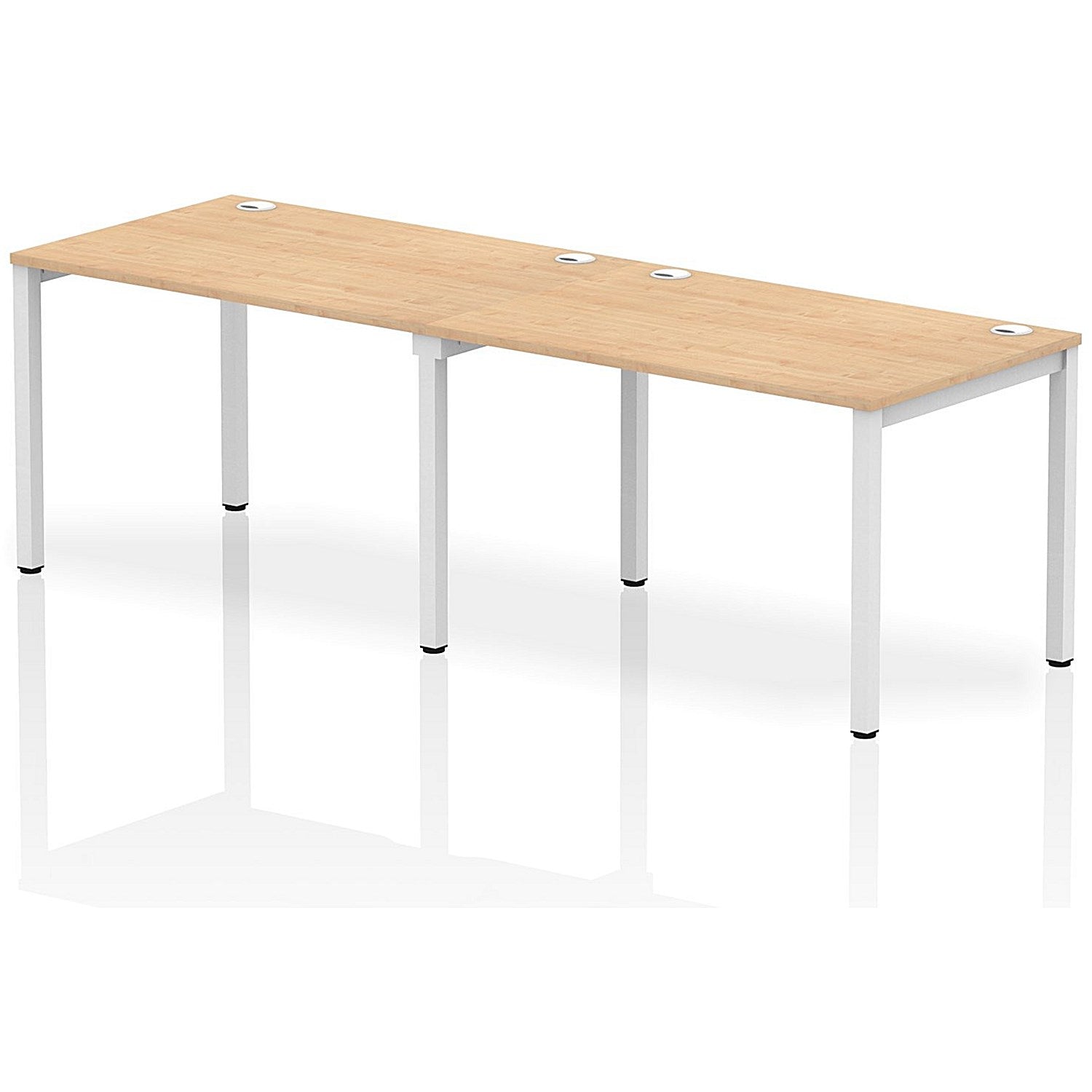 Impulse Bench Single Row 2 Person 1200 White Frame Office Bench Desk Maple Easy2Order : IB00288
