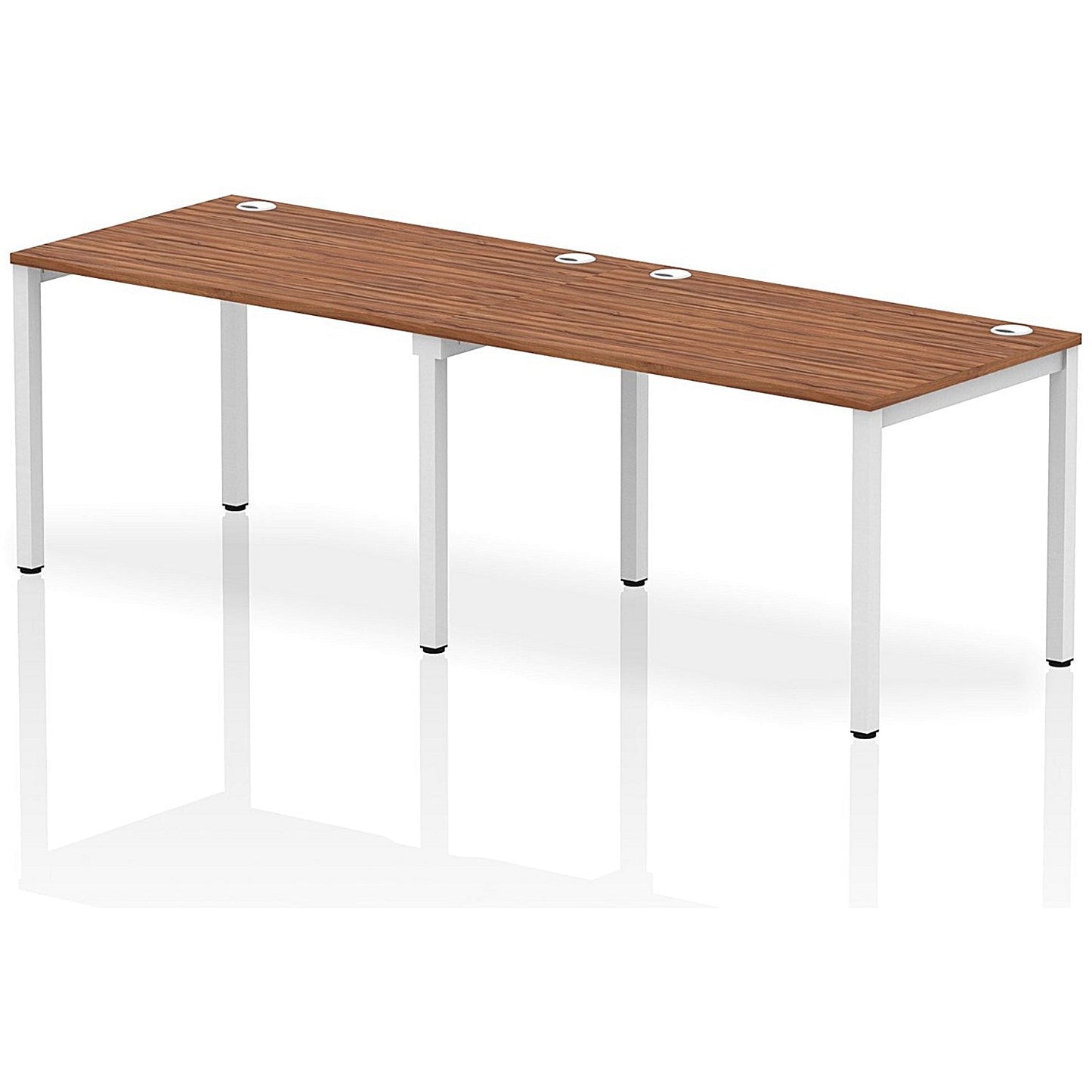 Impulse Bench Single Row 2 Person 1200 White Frame Office Bench Desk Walnut Easy2Order : IB00290