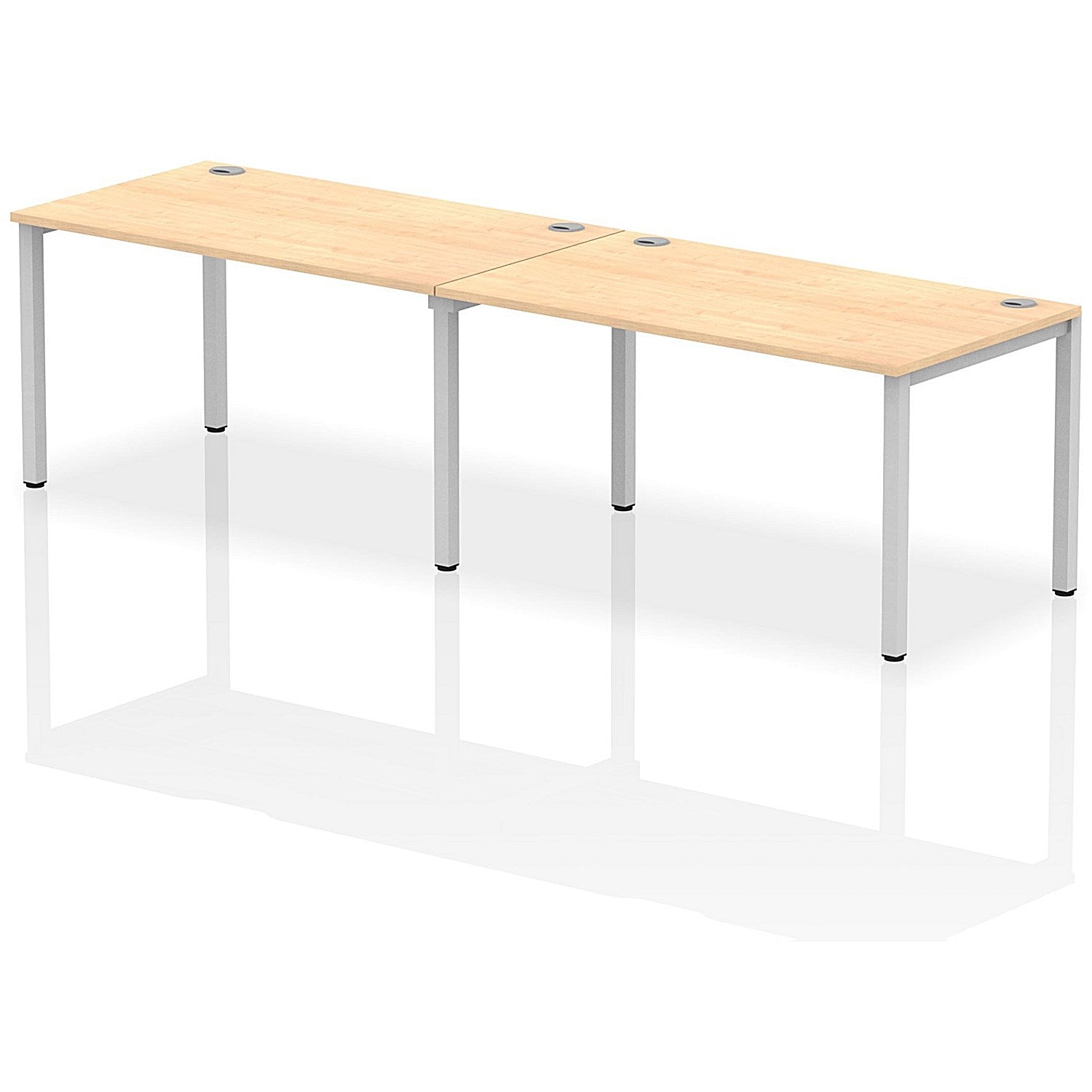 Impulse Bench Single Row 2 Person 1400 Silver Frame Office Bench Desk Maple Easy2Order : IB00294