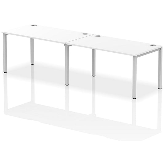 Impulse Bench Single Row 2 Person 1400 Silver Frame Office Bench Desk White Easy2Order : IB00297