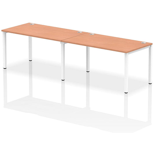 Impulse Bench Single Row 2 Person 1400 White Frame Office Bench Desk Beech Easy2Order : IB00298