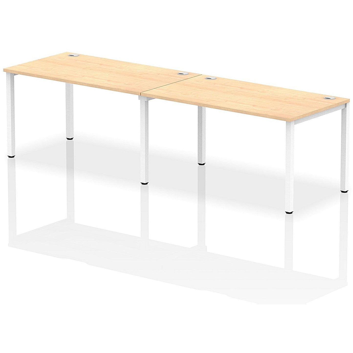 Impulse Bench Single Row 2 Person 1400 White Frame Office Bench Desk Maple Easy2Order : IB00300