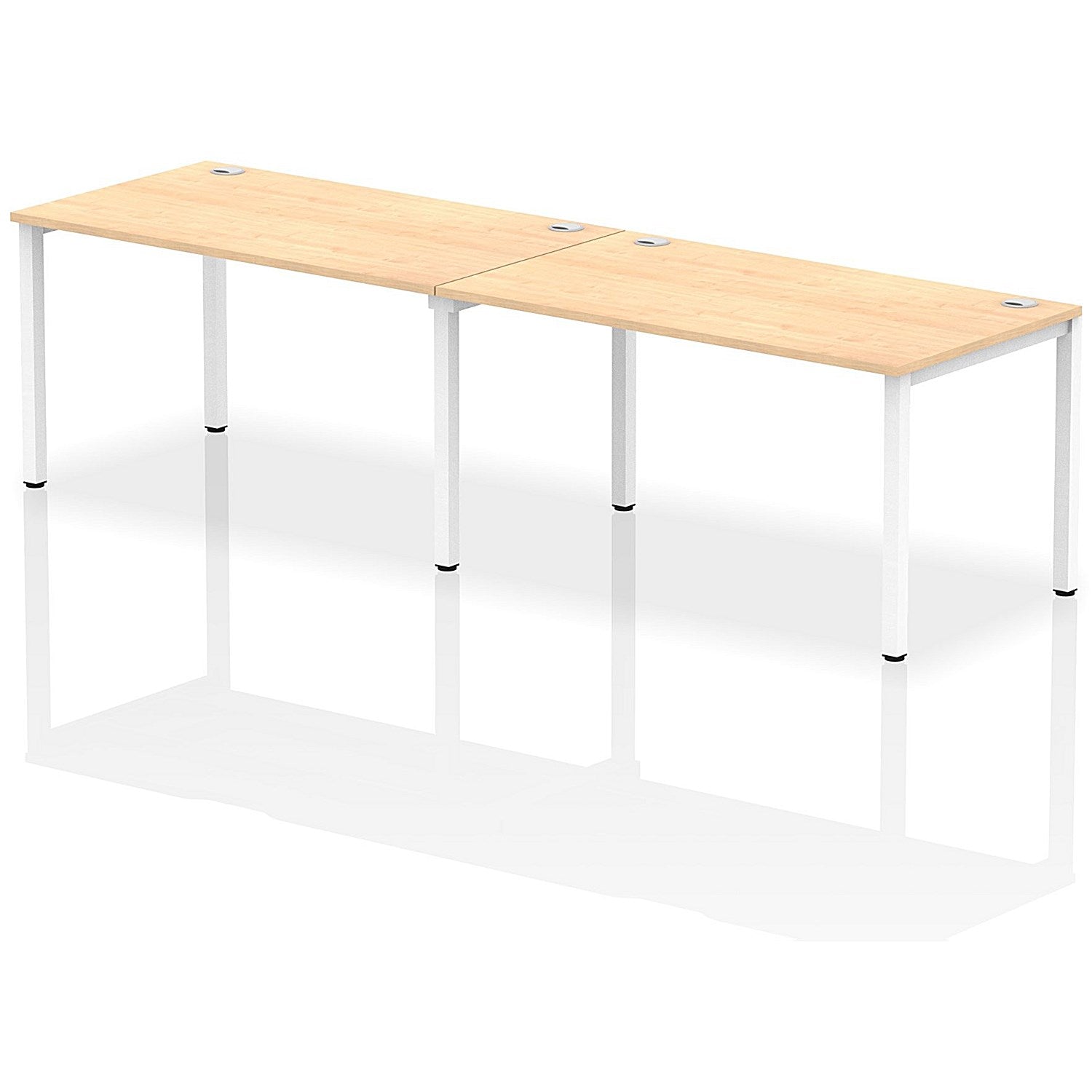 Impulse Bench Single Row 2 Person 1400 White Frame Office Bench Desk Maple Easy2Order : IB00300