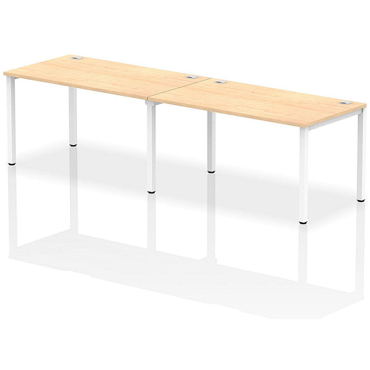 Impulse Bench Single Row 2 Person 1400 White Frame Office Bench Desk Maple Easy2Order : IB00300
