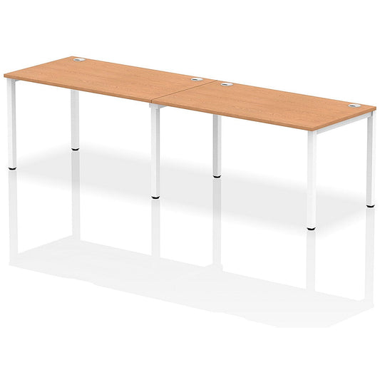 Impulse Bench Single Row 2 Person 1400 White Frame Office Bench Desk Oak Easy2Order : IB00301