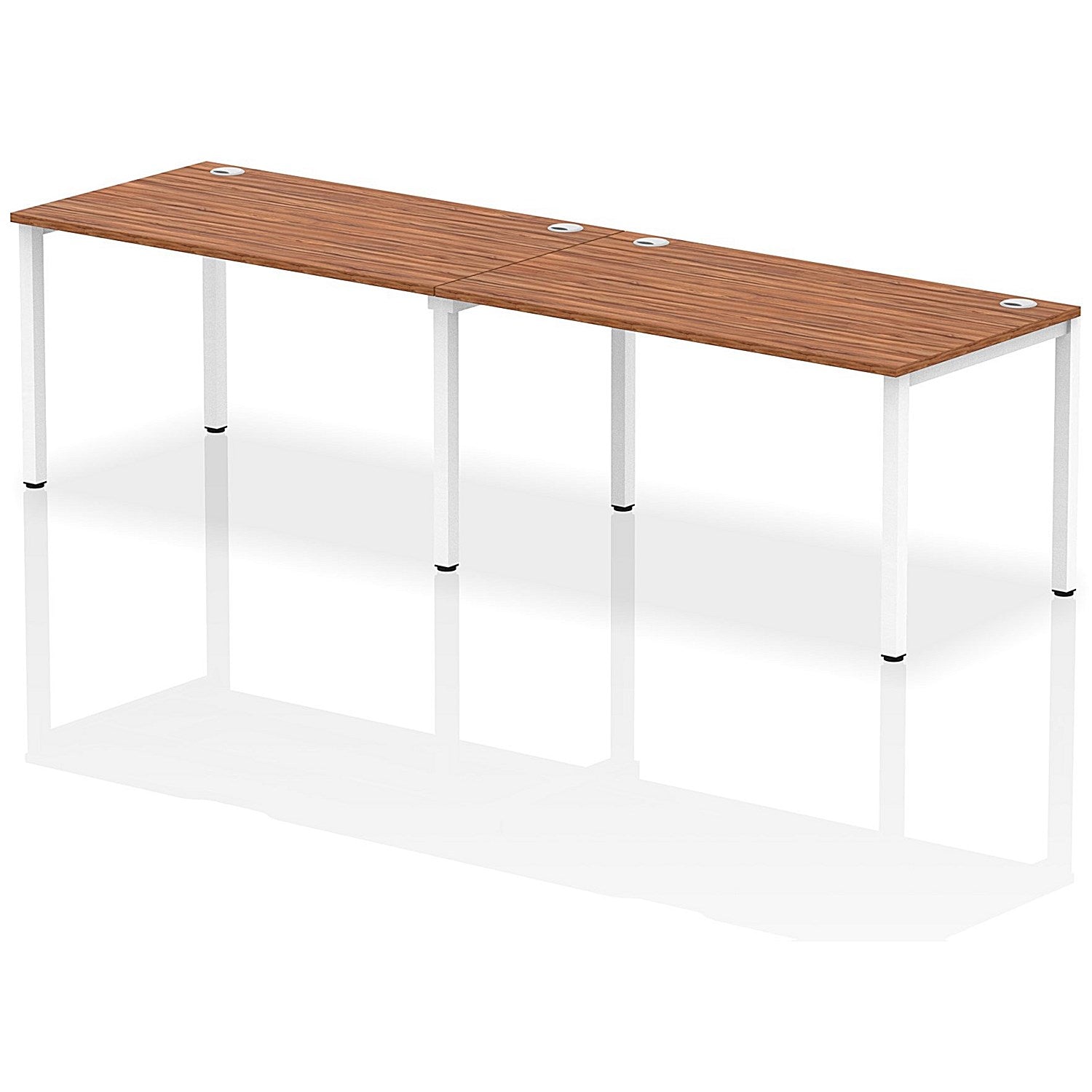 Impulse Bench Single Row 2 Person 1400 White Frame Office Bench Desk Walnut Easy2Order : IB00302