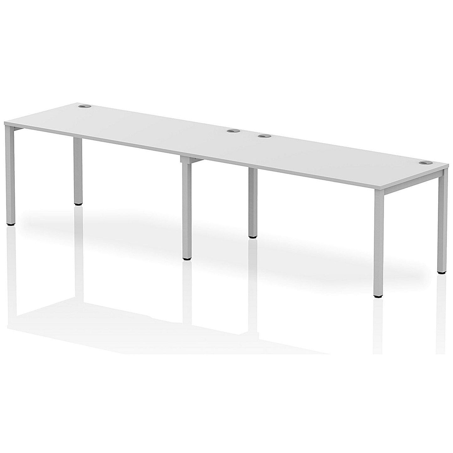 Impulse Bench Single Row 2 Person 1600 Silver Frame Office Bench Desk White Easy2Order : IB00309