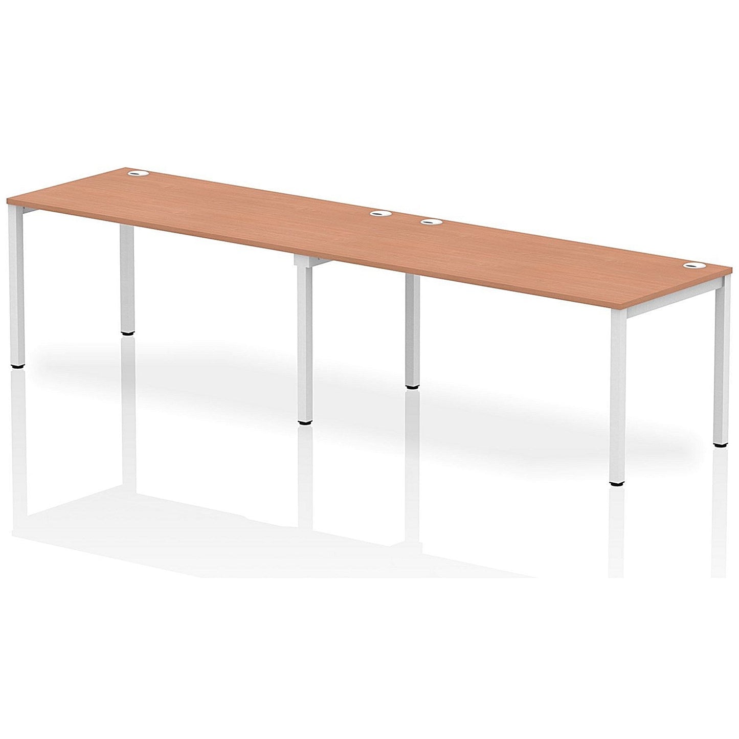 Impulse Bench Single Row 2 Person 1600 White Frame Office Bench Desk Beech Easy2Order : IB00310