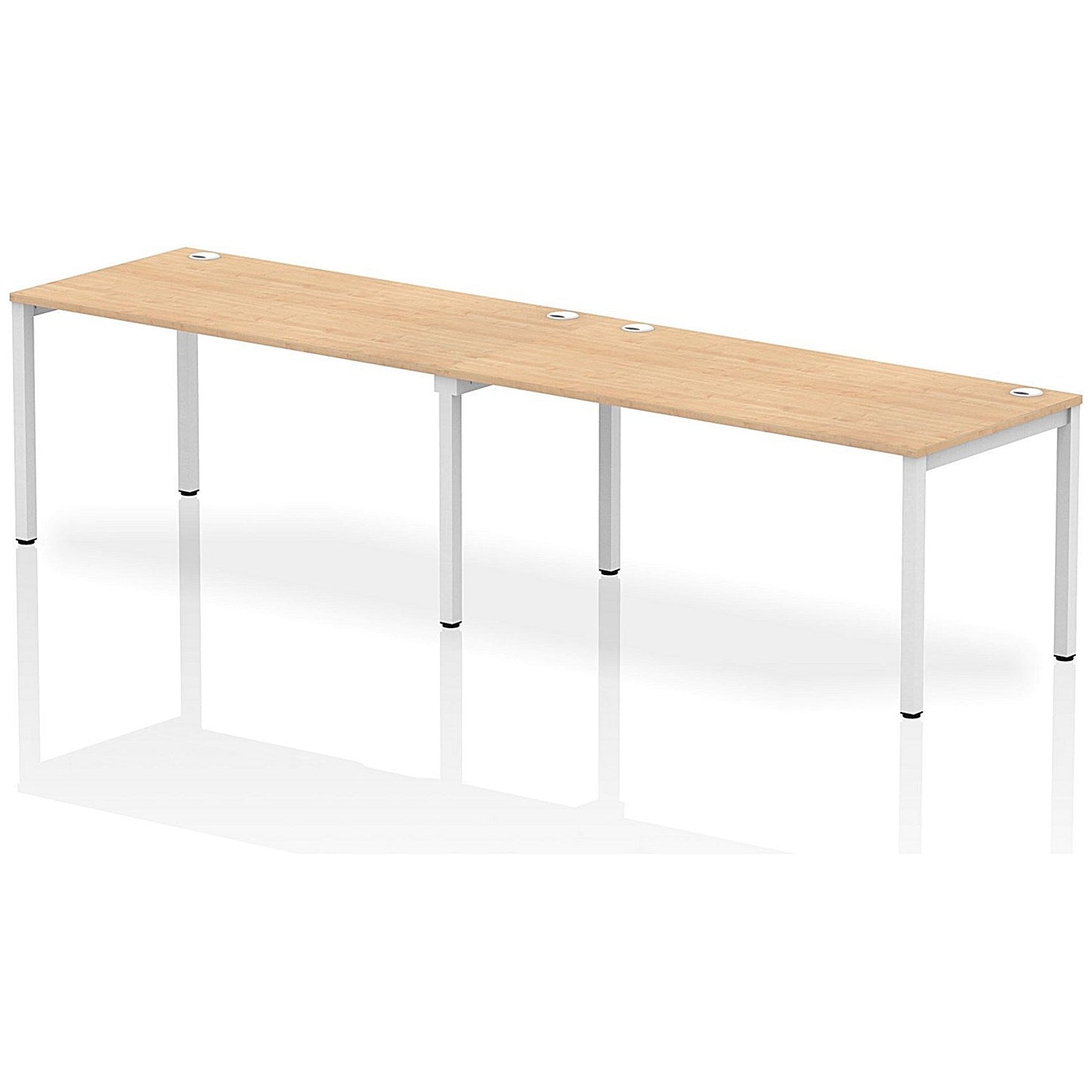Impulse Bench Single Row 2 Person 1600 White Frame Office Bench Desk Maple Easy2Order : IB00312