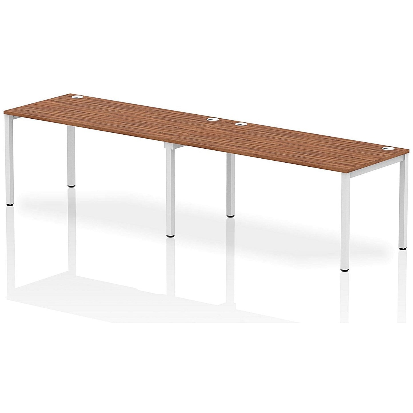 Impulse Bench Single Row 2 Person 1600 White Frame Office Bench Desk Walnut Easy2Order : IB00314