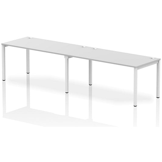 Impulse Bench Single Row 2 Person 1600 White Frame Office Bench Desk White Easy2Order : IB00315