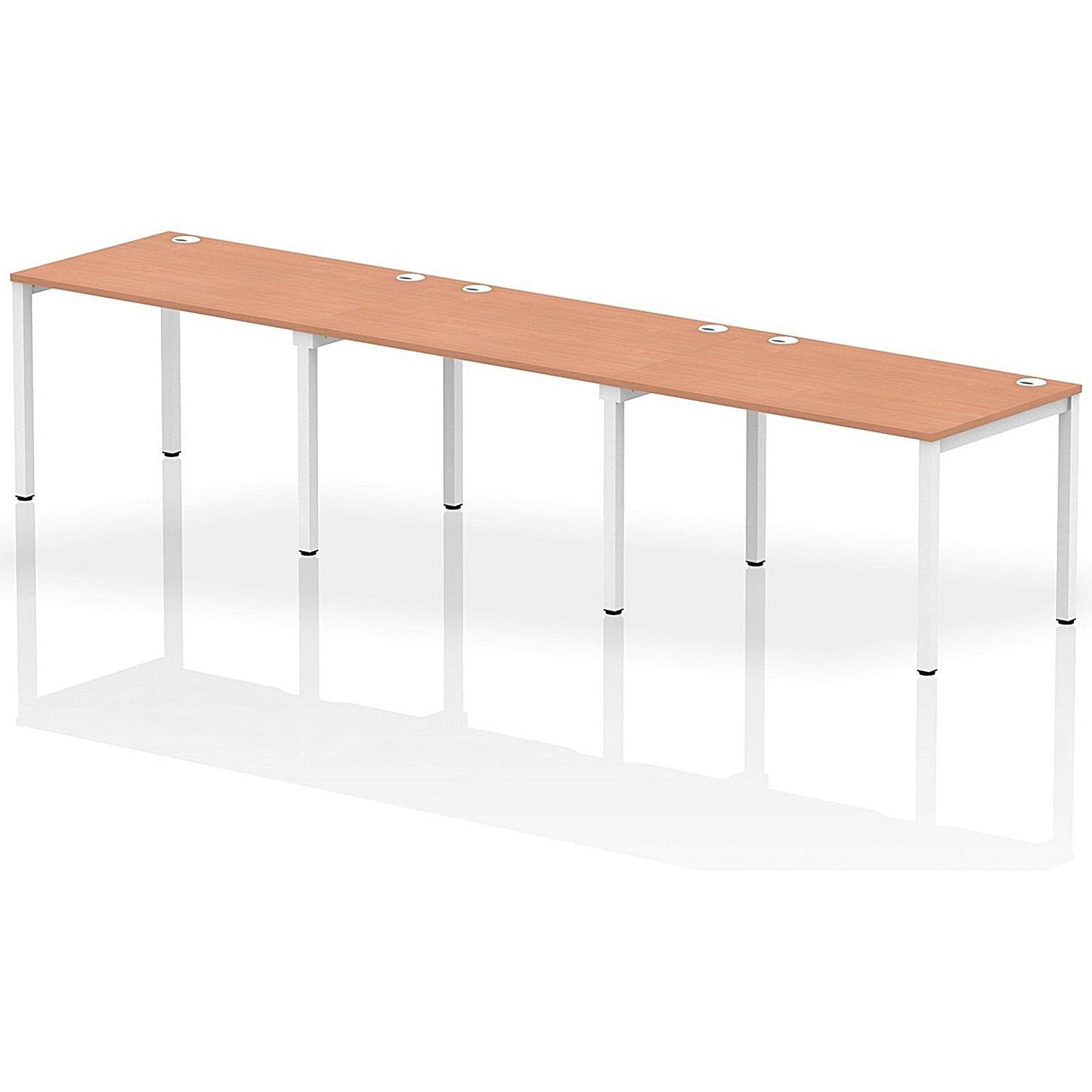 Impulse Bench Single Row 3 Person 1200 White Frame Office Bench Desk Beech Easy2Order : IB00322