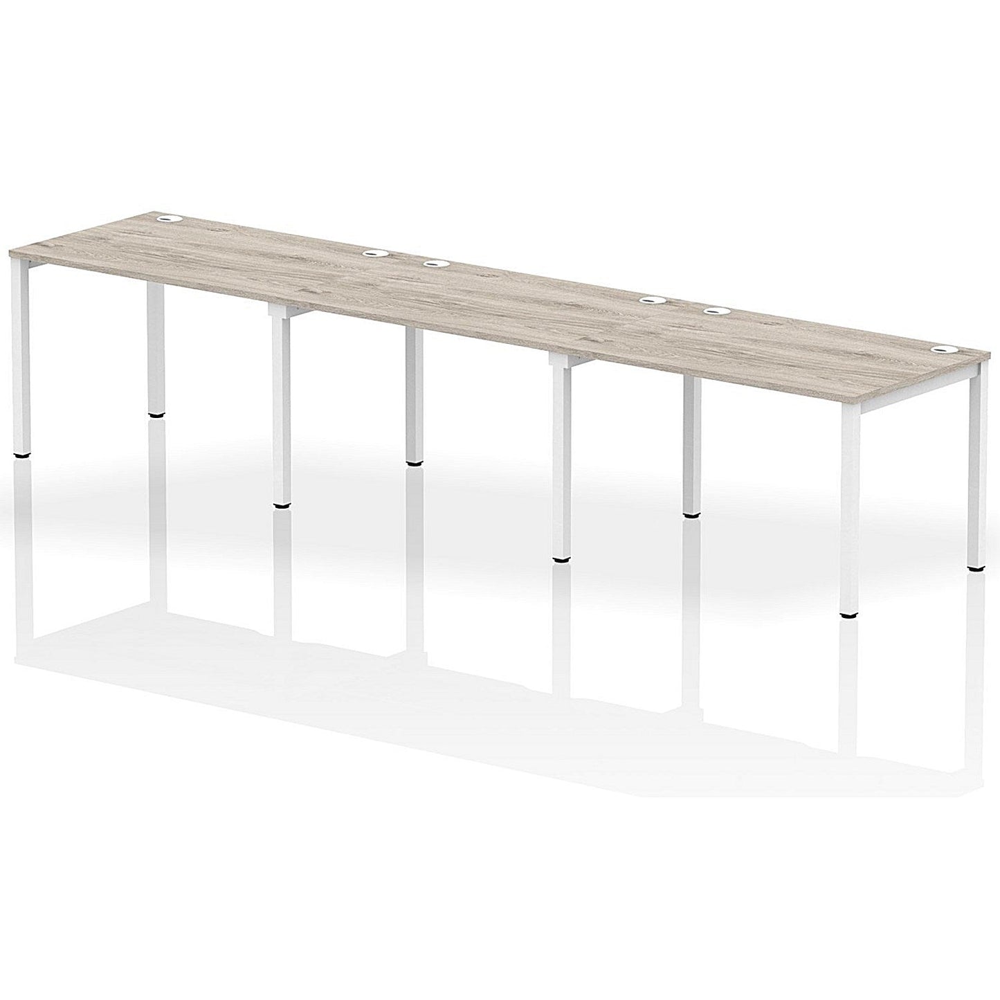 Impulse Bench Single Row 3 Person 1200 White Frame Office Bench Desk Grey Oak Easy2Order : IB00323