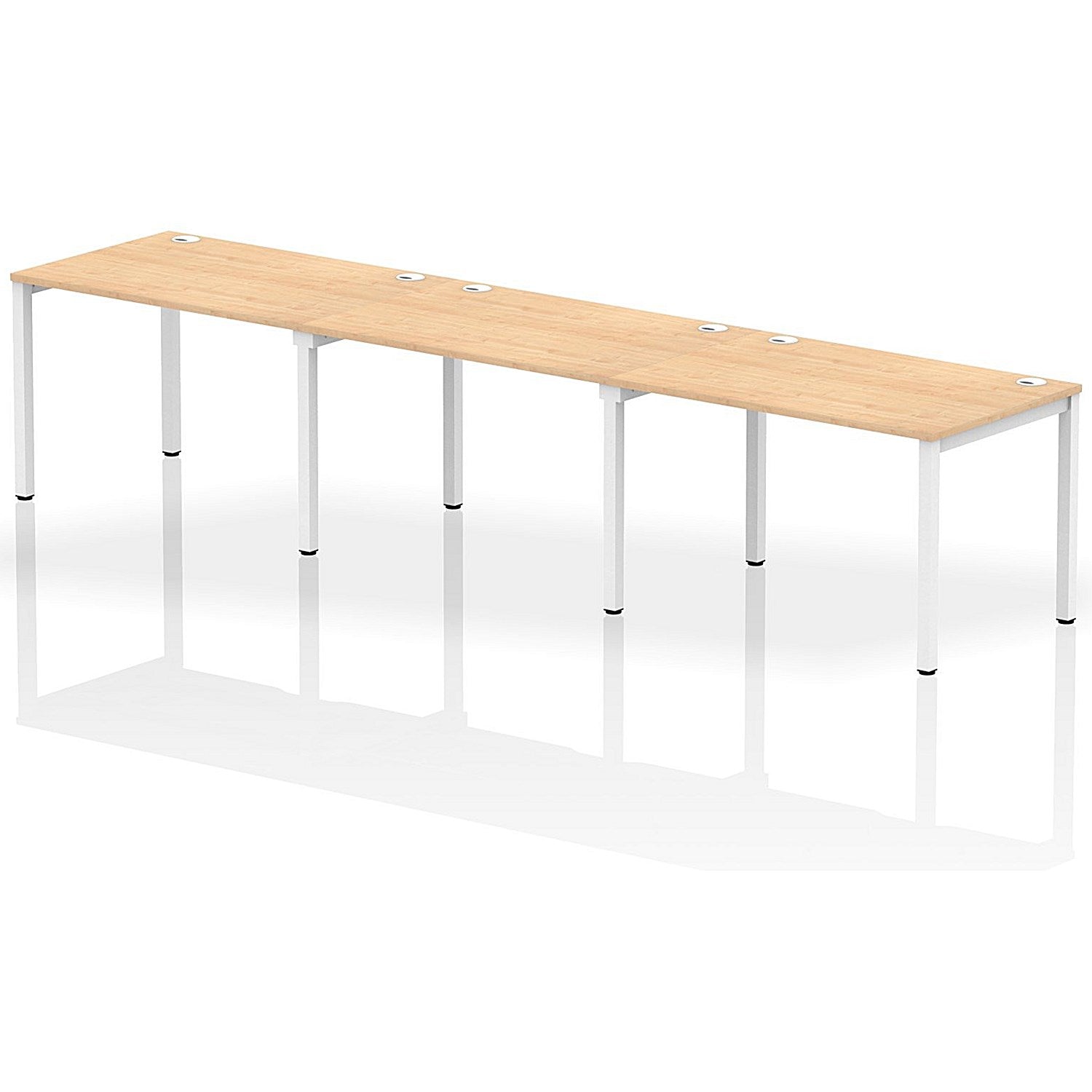 Impulse Bench Single Row 3 Person 1200 White Frame Office Bench Desk Maple Easy2Order : IB00324