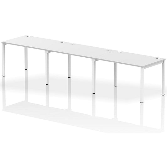 Impulse Bench Single Row 3 Person 1200 White Frame Office Bench Desk White Easy2Order : IB00327