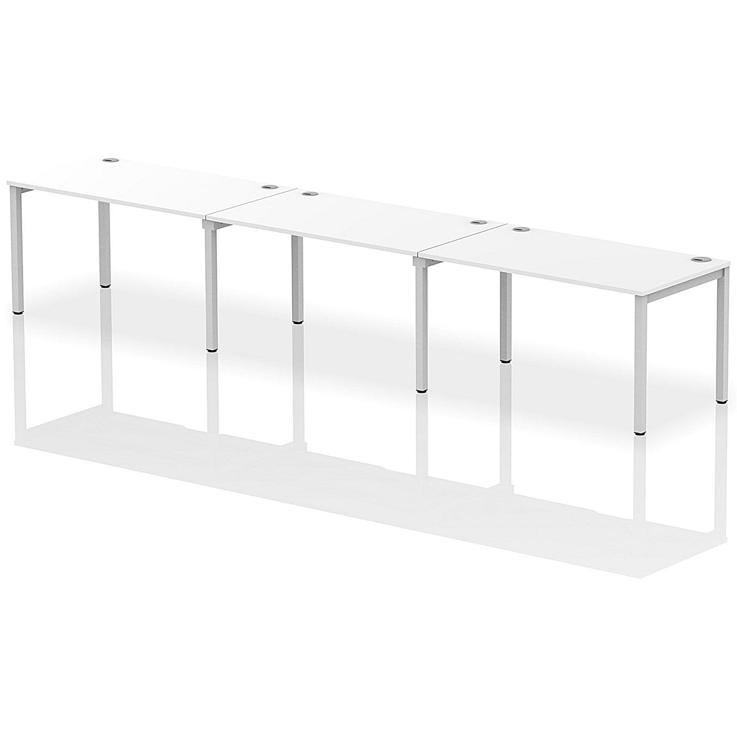 Impulse Bench Single Row 3 Person 1400 Silver Frame Office Bench Desk White Easy2Order : IB00333