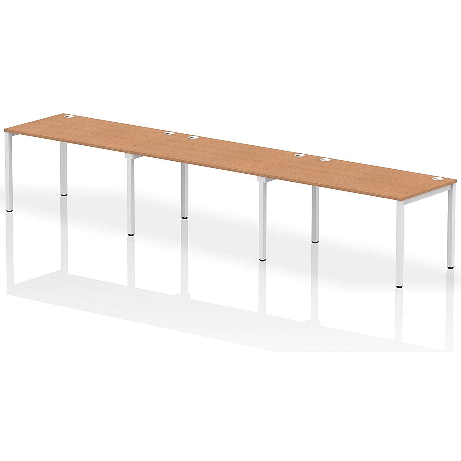 Impulse Bench Single Row 3 Person 1400 White Frame Office Bench Desk Oak Easy2Order : IB00337