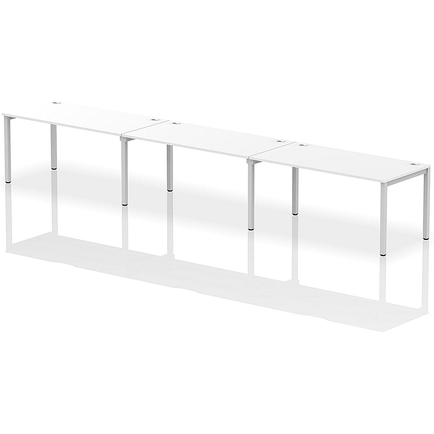 Impulse Bench Single Row 3 Person 1600 Silver Frame Office Bench Desk White Easy2Order : IB00345