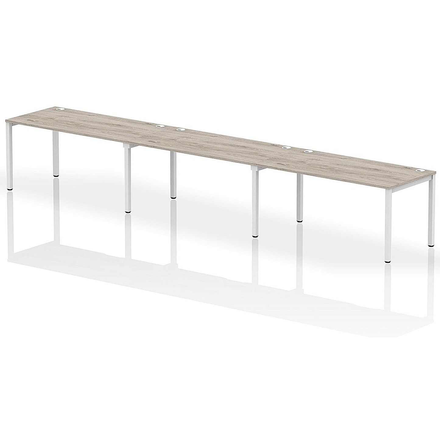 Impulse Bench Single Row 3 Person 1600 White Frame Office Bench Desk Grey Oak Easy2Order : IB00347