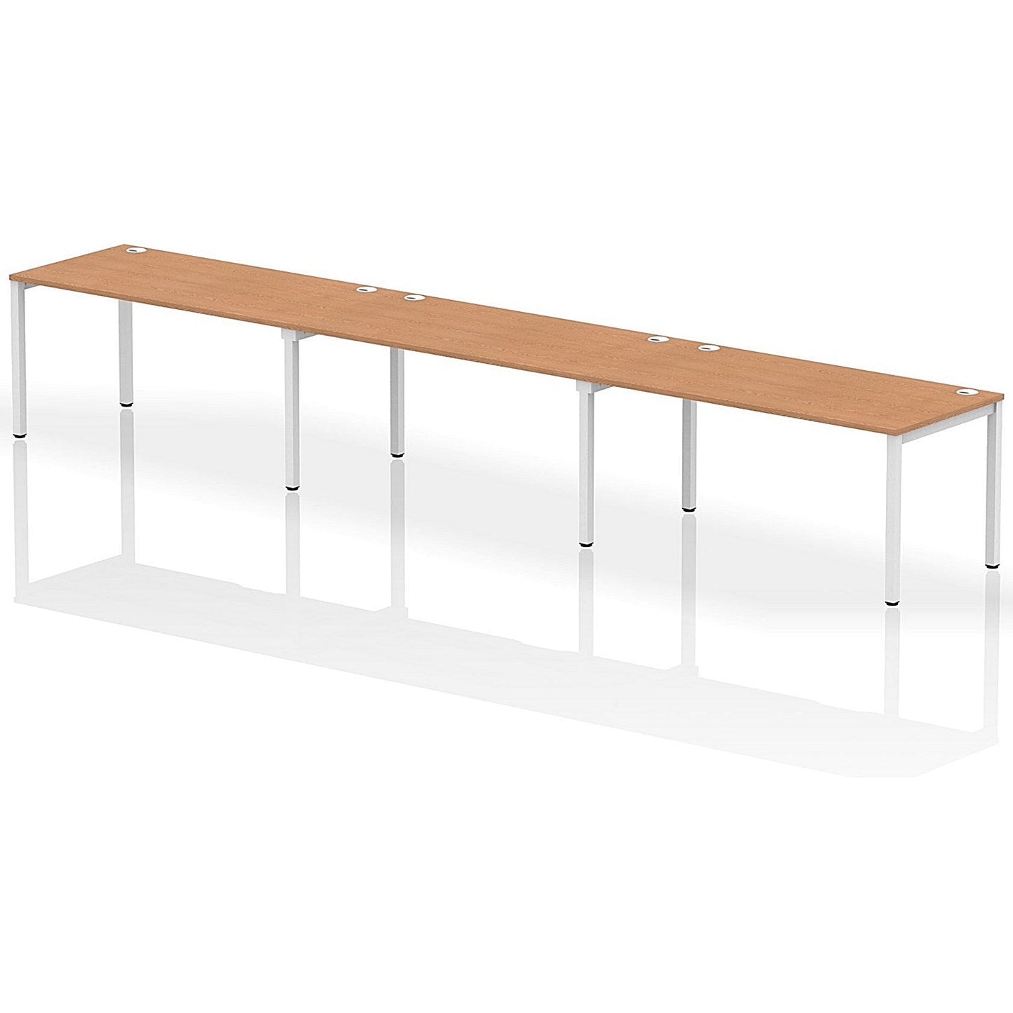 Impulse Bench Single Row 3 Person 1600 White Frame Office Bench Desk Oak Easy2Order : IB00349