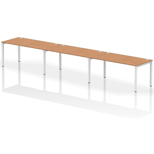 Impulse Bench Single Row 3 Person 1600 White Frame Office Bench Desk Oak Easy2Order : IB00349